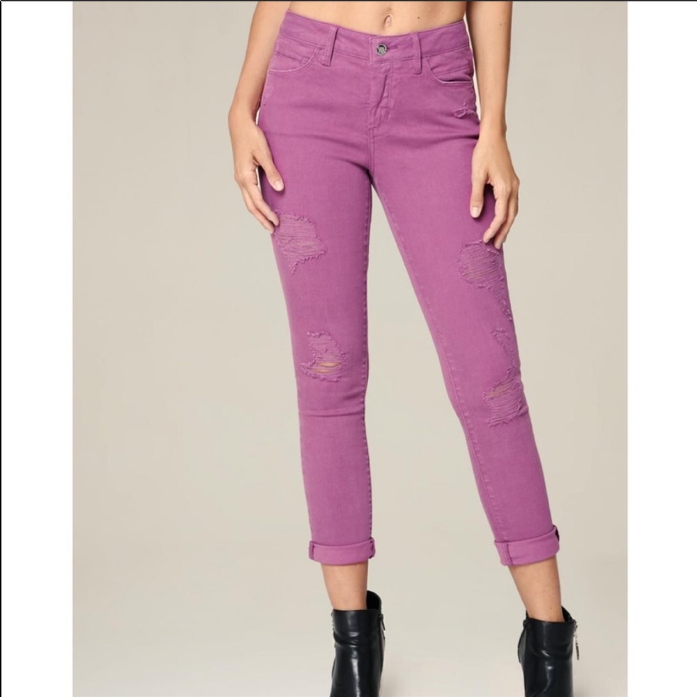 Bebe Heartbreaker Skinny Violet Denim Pants